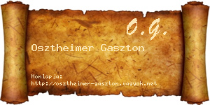 Osztheimer Gaszton névjegykártya